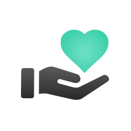 Hand holding a heart icon